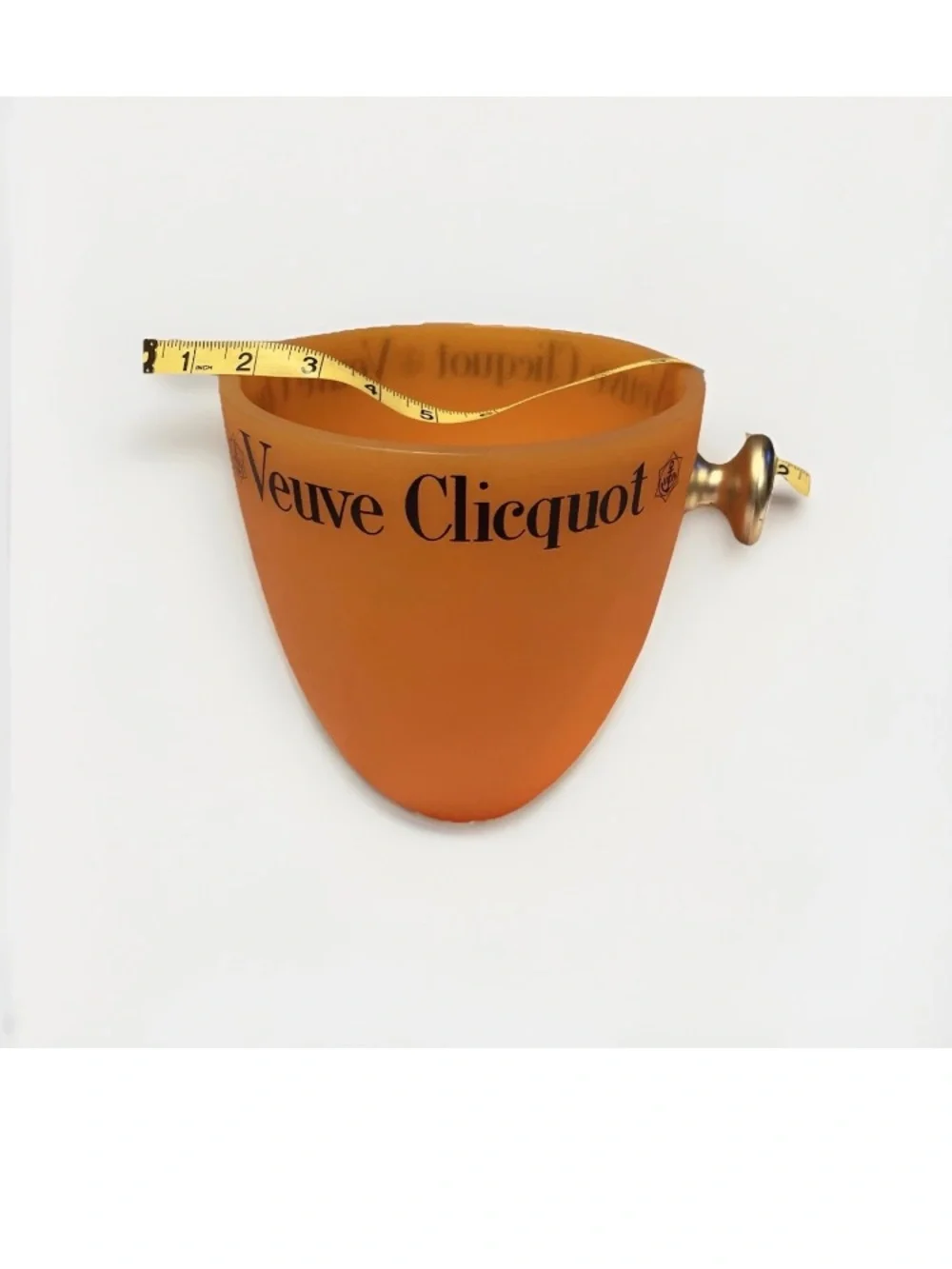 Vintage Veuve Cliquot champagne ice bucket orange resin plastic 9”x8”